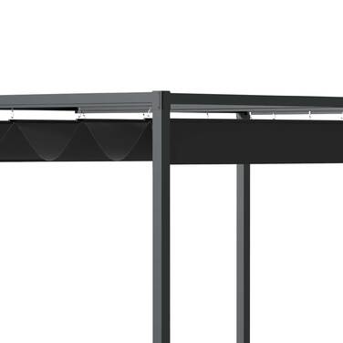 Дах патіо з альтанки Outsunny Pergola з люком 298x213x221см Поліестер Чорний Сірий для саду та патіо