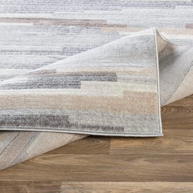 Килимове покриття для вітальні сучасне - абстрактний дизайн, сучасний вигляд для вітальні, їдальні, спальні - м'яке килимове покриття з коротким ворсом, килимове покриття 80x220см в сірому кольорі (160x220 см)