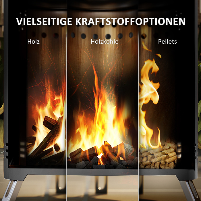 Вогнева чаша Ø16x25см з нержавіючої сталі. Вогнище з гаком для підпалу. Бездимні вогневі чаші сірого кольору.