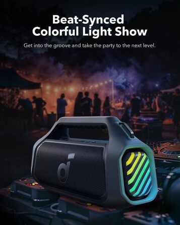 Soundcore Boom 2 Plus - портативна Bluetooth колонка, 140W, IPX7, RGB, Power Bank, BT 5.3 (синій)