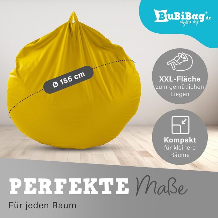 Дитячий пуф-мішок 2в1 BuBiBag, Ø 85 см, блакитний, для дому та вулиці, водонепроникний, стійкий до бруду, для дитячої кімнати