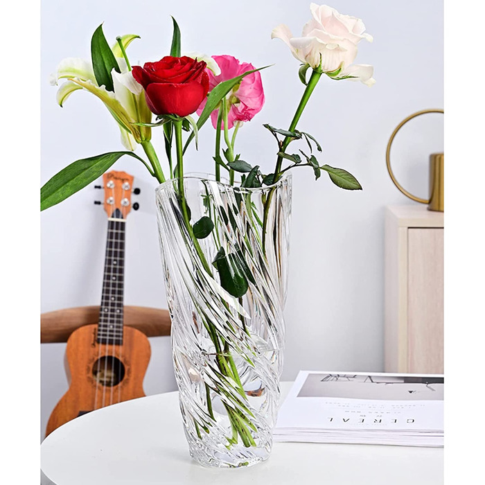 Скляна ваза для квітів Heyyou, сучасна мінімалістична ваза, Скандинавська скляна квіткова композиція ручної роботи, гідропонічна прикраса для домашнього обіднього столу, подарунка на весілля, новосілля, (стиль B-прозорий)