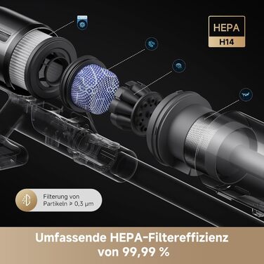 Dreame Z10 - Бездротовий пилосос з потужністю 190AW, 90 хвилин роботи, датчик пилу, LED-дисплей, синій LED, без заплутування, для дому, шерсті тварин, килимів