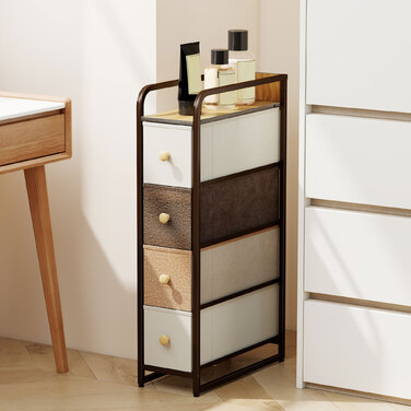 Комод з 4 висувними ящиками з фетру, органайзер з металевим каркасом, 20 x 47 x 84,5 см, різнокольоровий