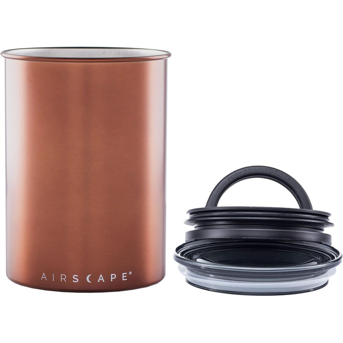 Контейнер для кави Airscape Planetary Design | Герметична баночка з нержавіючої сталі | Збереження свіжості продуктів | Колір мідний