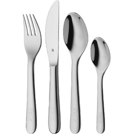 Набір дитячого столового прибору WMF Kinderbesteck 4-частинний, з нержавіючої сталі Cromargan, для дітей від 3 років, з гравіюванням, придатний для миття в посудомийній машині