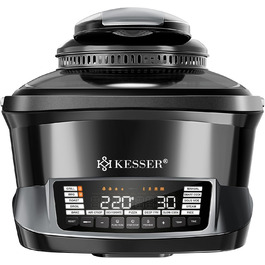Мультиварка KESSER® 8л з фритюрницею та 16 програм. Гриль, випічка, тушкування, приготування на пару, рисоварка, йогуртниця, функція підігріву та повільного приготування. (Антрацит)