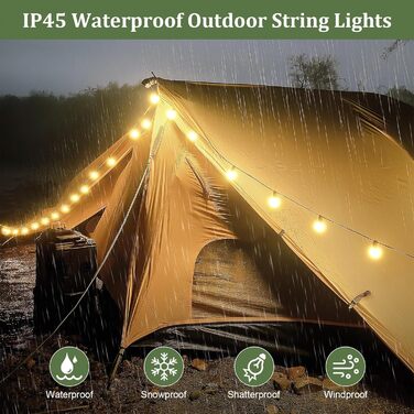 Світлодіодна гірлянда для декорування саду, балкону та тераси 45.7 м, з пультом, тепле світло, IP45, для дому та на вулицю