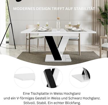 Розсувний кухонний стіл PROROOM FURNITURE Malvi – чорний, 120-160 см, для 4-6 осіб | Сучасний дизайн | Легка збірка | Для їдальні та кухні