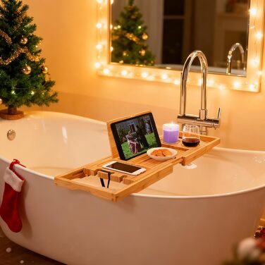 Підставка для ванни Utoplike з бамбука - органайзер для ванни з регульованою шириною (63-95 см)