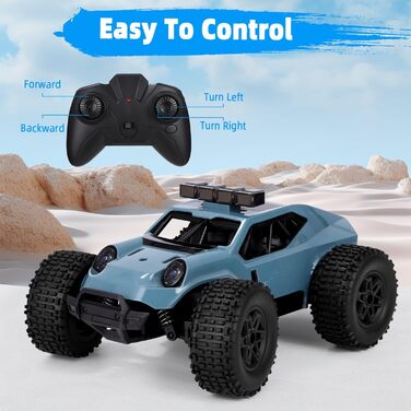 Радіокерований позашляховик Monstertruck 1:20 2.4GHz з фарами, 3 акумулятори (70 хв роботи) - іграшка для дітей та дорослих