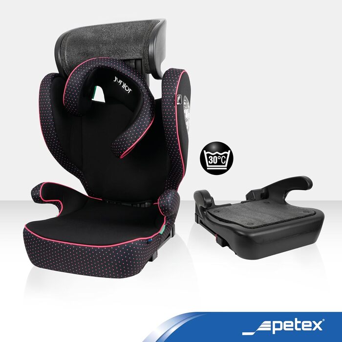 Автокрісло PETEX з ISOFIX - стандарт i-Size згідно ECE R129 для дітей зростом приблизно 100-150 см, регульоване по висоті дитяче автокрісло в (рожеве, Basic Plus)