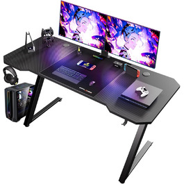 Ігровий стіл GTPLAYER 120x60 см з карбоновою поверхнею та тримачем для навушників