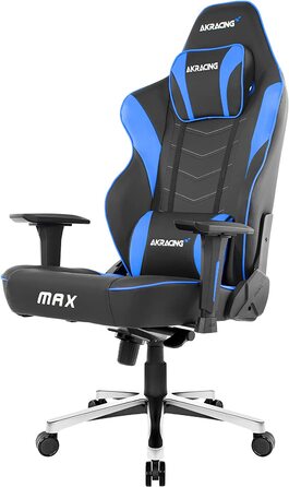 Ігрове крісло AKRacing Master Max, штучна шкіра PU, гарантія 5 років (чорний/синій)