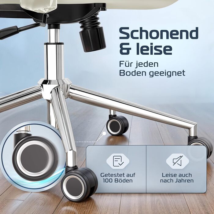 Ергономічне крісло BrightSeat для офісу та дому | Регульоване, 150 кг, кремовий колір