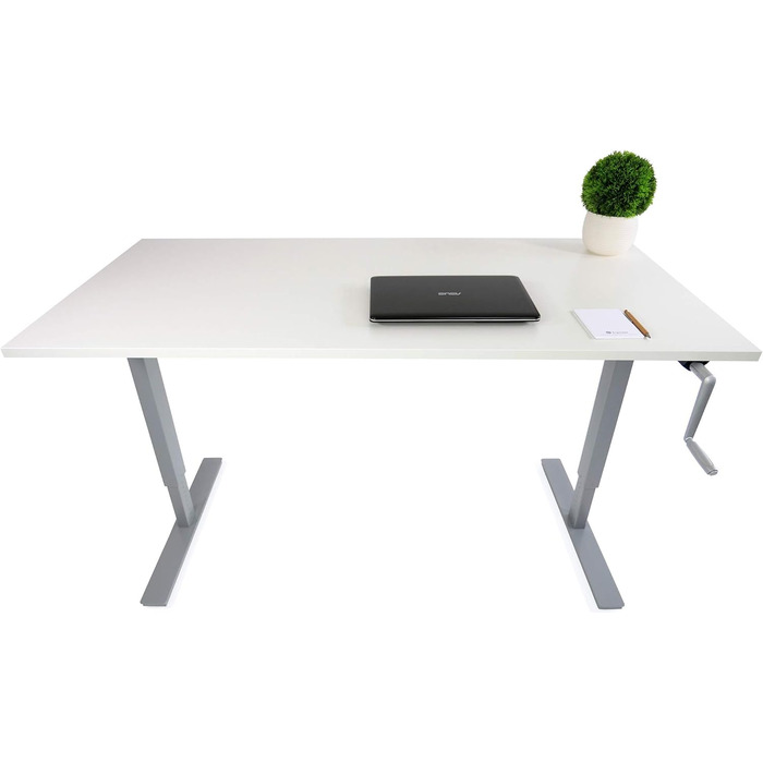 Регульований стіл Ergotopia Desktopia: ручне регулювання висоти, ширина під будь-яку стільницю (білий)