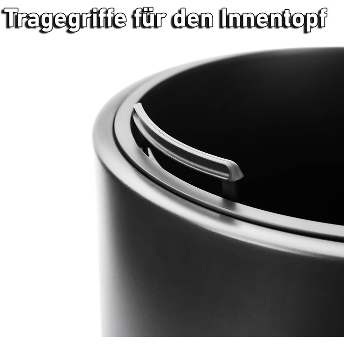 Великий квітковий горщик BigDean, anthracite, ø 58 см з знімним внутрішнім горщиком - стійкий до погодних умов, з міцного пластику, для дому та саду