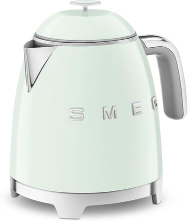 Електричний чайник Smeg KLF05CREU, 0.8 л, зелений, нержавіюча сталь, з індикатором рівня води та захистом від перегріву
