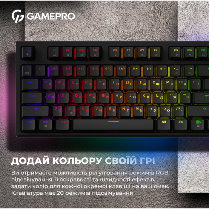 Дротова механічна клавіатура GamePro MK180B (Red) з Hot-Swap RGB Black