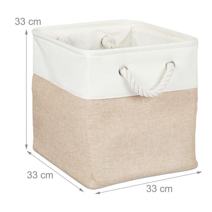 Набір з 4 кошиків для зберігання Relaxdays з льону