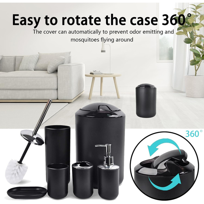 Набір аксесуарів для ванної кімнати CERBIOR, 6 шт. (Морська синя/Королівська синя): дозатор мила, тримач для зубних щіток, стакан для зубних щіток, мильниця. Чудовий подарунок для дому.