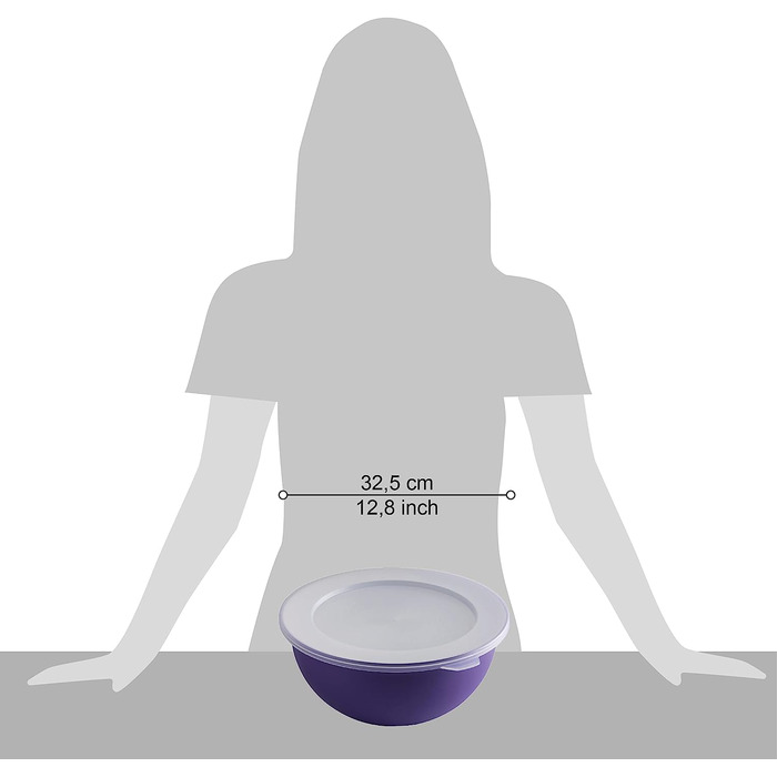 Велика кухонна миска OMADA з кришкою об'ємом 6,5 л, антибактеріальна, легка, небитка, придатна для миття в посудомийній машині, лінія Sanaliving (фіолетовий)