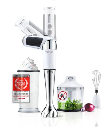 Блендер заглибний бездротовий Turmix Stabmixer CX 422 з місткістю, подрібнювачем та підставкою - 1800W Li-Ion