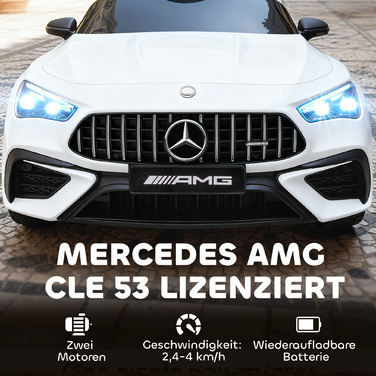 Електромобіль для дітей Kinder, дизайн Mercedes-Benz, двигун 12V, пульт дистанційного керування, світлодіодні фари, музика, для дітей віком 3-6 років, білий