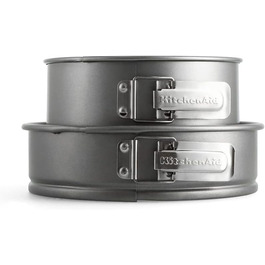 Набір форм для випічки KitchenAid з алюмінізованої сталі, 20см та 24см, антипригарне покриття, для духовки, миється в посудомийній машині, сірий