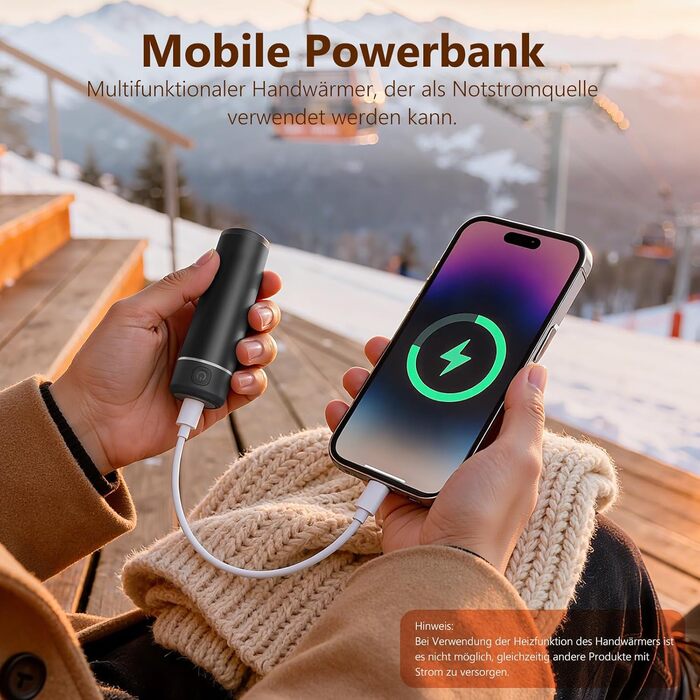 Електричні грілки для рук EXTSUD 2 шт. 5000mAh, USB Powerbank, 3 режими нагріву, для кемпінгу, гольфу, подарунок