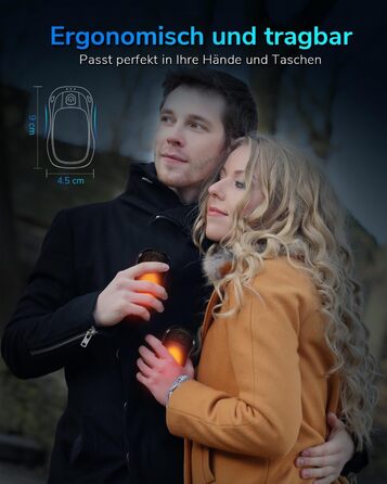 Електричний грієчка для рук, перезаряджуваний, USB, 2 шт. (чорний)