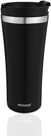 Термоси moulo Core з нержавіючої сталі, ізольовані стаканчики об'ємом 470 мл, кавові чашки на винос, герметичні, чорні