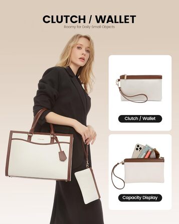 Сумка для ноутбука LOVEVOOK 15.6 дюймів, жіноча, велика, з екошкіри, для роботи, навчання, універсальна, на плечі, велика містка сумка-шопер