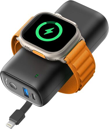 Вт, для Apple Watch та iPhone 14/13/12, з кабелем, зовнішній акумулятор, 10000mAh, 22,5