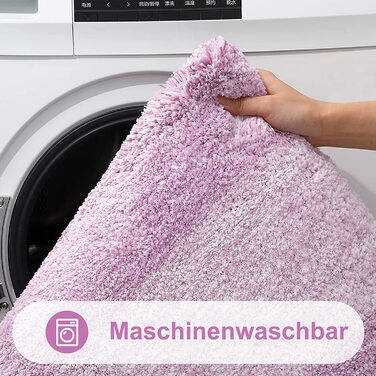 Килимок для ванної кімнати Homaxy, 60x120 см, антиковзаючі, миючий, з м'якого ворсу, з мікрофібри, швидковисихаючий, фіолетовий