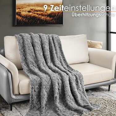 Електрична гріюча ковдра з автовимкненням 180x130 см, 9 температурних режимів, 40°C, пральна