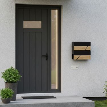 Скринниця Relaxdays з імітацією дерева та відсіком для газет