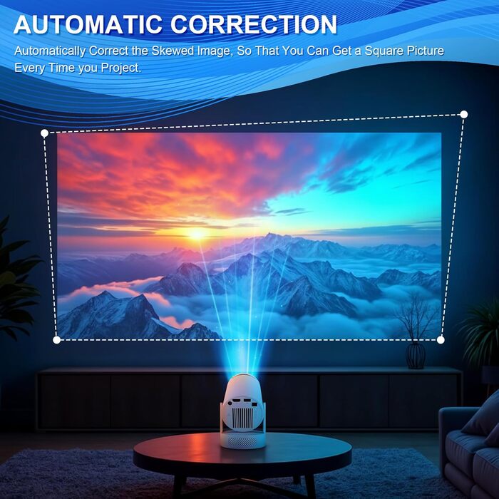 Портативний міні проєктор 4K HY300ultra з Wi-Fi 6, Android 11 та підтримкою HDMI для телефону/ПК/ноутбука/Stick. Full HD 1080P, вбудований динамік