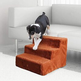 Сходи для собак НАМСАН, сходи для кішок, проста в збірці, сходи для домашніх тварин з миється плюшевим чохлом для дивана / ліжка, 42 x 40 x 31 см коричневого кольору