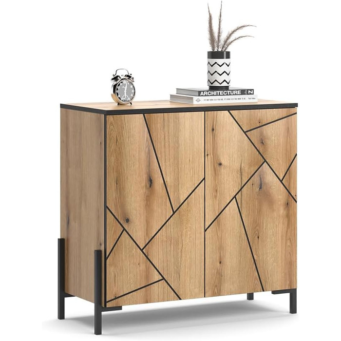 Комод з 2 шухлядами Vicco Hatto, 124 x 69.6 см, дуб