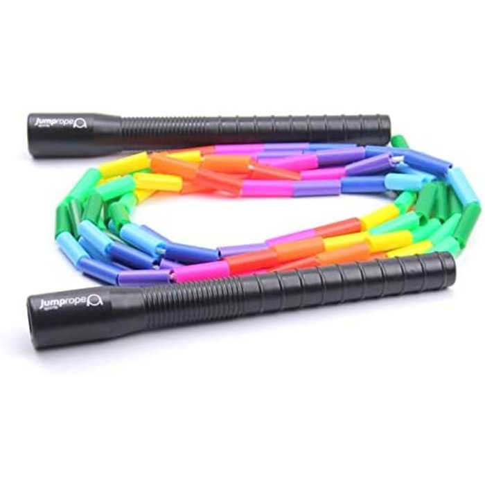 Професійні змагання зі стрибків зі скакалкою Бісер для вільного стилю - регульована довжина (довжина скакалки 3 м) Rainbow