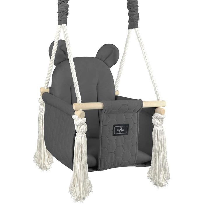 Дитяча гойдалка для дому та вулиці Bär Light Velvet | Дерев'яна гойдалка для дітей | Гойдалка для дверного отвору