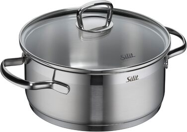 Набір каструль Silit Toskana Induktion 4-каструль, нержавіюча сталь, з кришкою з термоскла, не має покриття
