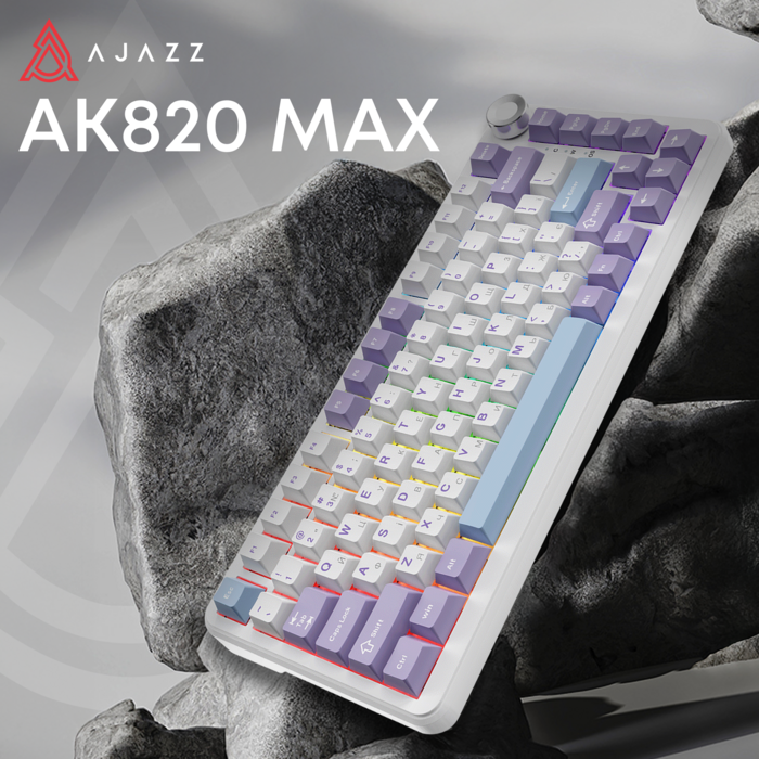 Ігрова дротова механічна клавіатура Ajazz AK820 MAX Magnetic switches-Purple-White-Blue-RGB