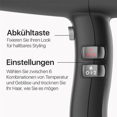 Професійний фен для волосся Valera Swiss Light 3200, 1600 Вт, 3 температурних режими, з кнопкою холодного повітря та знімним фільтром, Swiss Made