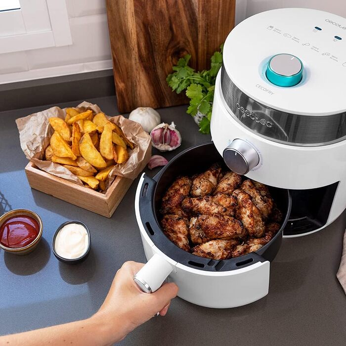 Аерофритюрниця CecoFry Essential Rapid Sun 2,5 л, 1200 Вт, компактна дієтична фритюрниця з PerfectCook, біла