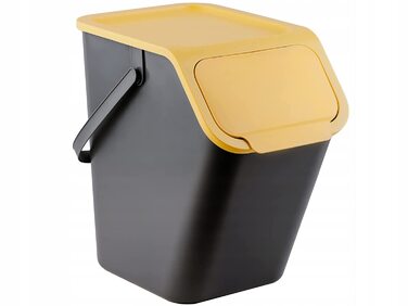 Практичний ящик для збору сміття, система поділу сміття на кухні, система видалення сміття з відкидною кришкою, кошик для сміття з кришкою, сміттєвий бак, Жовта система видалення сміття 25 л