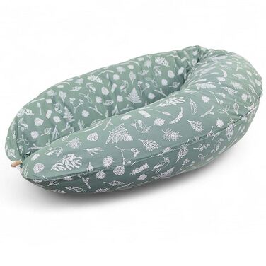 Подушка для годування HOBEA-Germany 190x76 см XXL, подушка для вагітних та сну на боці, з органічної бавовни (Колір: Ліс)