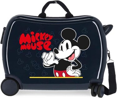 Дитяча валіза Disney Міккі Мауса, синя, 50x39x20 см, ABS, 34 л, 1.8 кг, 4 колеса, ручна поклажа