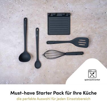 Набір кухонних аксесуарів Hoffmann Küchenhelfer-Set (5 предметів), антрацит, силікон-сталевий сердечник